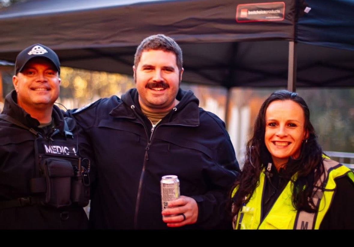 Medical team at evening event